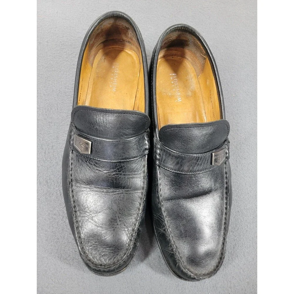 Florsheim Imperial‎ Shoes Mens Size 10.5 3E Black Leather Loafers Dress Moc Toe